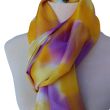 Hand Painted Silk Scarf: Lavender Yellow Habotai Shawl 8