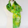 Bufanda de seda verde limón fresca y brillante, pintada a mano, regalo para hija 2