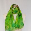 Bufanda de seda verde limón fresca y brillante, pintada a mano, regalo para hija 3