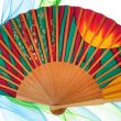 Ocean Breeze Silk Fan – Hand-Painted Turquoise and Fuchsia Folding Fan – Luxury Spanish Handmade Accessory 4