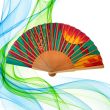 Ocean Breeze Silk Fan – Hand-Painted Turquoise and Fuchsia Folding Fan – Luxury Spanish Handmade Accessory 5