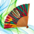 Ocean Breeze Silk Fan – Hand-Painted Turquoise and Fuchsia Folding Fan – Luxury Spanish Handmade Accessory 6