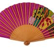 Fuchsia Pink Silk Fan – Handmade Folding Fan with Tropical Leaves – Elegant Summer Accessory 7