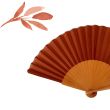 Abanico plegable de seda color terracota: elegante abanico pintado a mano con pedrería 3