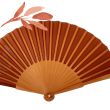 Folding silk fan in terracotta: elegant hand-painted fan with rhinestones 5