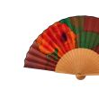 Hand-painted silk fan: Pink orange