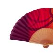 Hand-painted silk folding fan: red and orange gradient