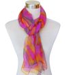Fuchsia Sunset Silk Scarf – Hand-Painted Chiffon Shawl – Luxury Ombre Shawl 180 x 45 cm 5