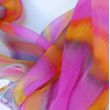 Pañuelo de seda fucsia atardecer – Chal de gasa pintado a mano – Chal de lujo con degradado 180 x 45 cm 6