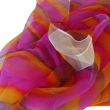 Pañuelo de seda fucsia atardecer – Chal de gasa pintado a mano – Chal de lujo con degradado 180 x 45 cm 8