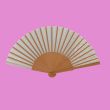 Elegant silk fan for brides: hand-painted white and silver folding fan