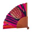 Abanico de seda fucsia salvaje – Abanico plegable rosa y dorado pintado a mano – Accesorio artesanal español de lujo 6