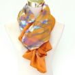 Bufanda de satén de seda natural de alta calidad de color naranja oscuro y morado pintada a mano, bufanda de seda grande para mujer, bufanda de seda artística para usar, 36 x 72 pulgadas 7