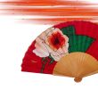 Handmade red silk folding fan: Spanish floral accessory 2