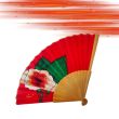Handmade red silk folding fan: Spanish floral accessory 6