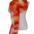 Sunset Glow Silk Scarf – Hand-Painted Chiffon Shawl – Luxury Lightweight Shawl 180 x 45 cm 3