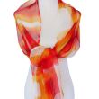 Sunset Glow Silk Scarf – Hand-Painted Chiffon Shawl – Luxury Lightweight Shawl 180 x 45 cm 4
