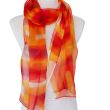 Sunset Glow Silk Scarf – Hand-Painted Chiffon Shawl – Luxury Lightweight Shawl 180 x 45 cm 5