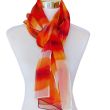 Sunset Glow Silk Scarf – Hand-Painted Chiffon Shawl – Luxury Lightweight Shawl 180 x 45 cm 6