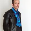 Deep Ocean Silk Scarf – Hand-Painted Blue Chiffon Shawl – Luxury Hypoallergenic Shawl 180 x 45 cm 2