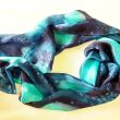 Deep Ocean Silk Scarf – Hand-Painted Blue Chiffon Shawl – Luxury Hypoallergenic Shawl 180 x 45 cm 4