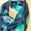Deep Ocean Silk Scarf – Hand-Painted Blue Chiffon Shawl – Luxury Hypoallergenic Shawl 180 x 45 cm 5