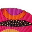 Hand-painted silk fan: Bold geometric design