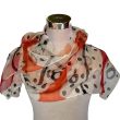 Hand-painted silk chiffon scarf: Abstract red and black scarf