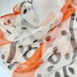 Hand-painted silk chiffon scarf: Abstract red and black scarf 2
