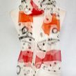 Hand-painted silk chiffon scarf: Abstract red and black scarf 3