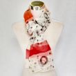 Hand-painted silk chiffon scarf: Abstract red and black scarf 4