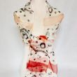Hand-painted silk chiffon scarf: Abstract red and black scarf 5