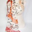 Hand-painted silk chiffon scarf: Abstract red and black scarf 6
