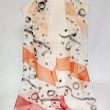Hand-painted silk chiffon scarf: Abstract red and black scarf 7