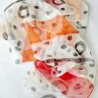 Hand-painted silk chiffon scarf: Abstract red and black scarf 8