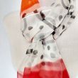 Hand-painted silk chiffon scarf: Abstract red and black scarf 9