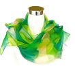 Bufanda de gasa verde lima pintada a mano - Elegante chal de seda
