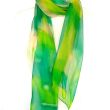 Bufanda de gasa verde lima pintada a mano - Elegante chal de seda 7