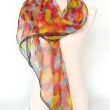 Bufanda de seda con acuarela vibrante – Chal de gasa pintado a mano – Chal artístico ligero de 180 x 45 cm 3