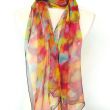 Bufanda de seda con acuarela vibrante – Chal de gasa pintado a mano – Chal artístico ligero de 180 x 45 cm 5