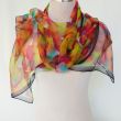 Bufanda de seda con acuarela vibrante – Chal de gasa pintado a mano – Chal artístico ligero de 180 x 45 cm 7