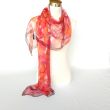 Silk scarf with fiery sunset effect – Hand-painted chiffon shawl – Luxury lightweight shawl 180 x 45 cm 3
