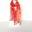 Silk scarf with fiery sunset effect – Hand-painted chiffon shawl – Luxury lightweight shawl 180 x 45 cm 5