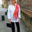 Silk scarf with fiery sunset effect – Hand-painted chiffon shawl – Luxury lightweight shawl 180 x 45 cm 7