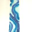 Men's Hand-Painted Blue Silk Handkerchief: Elegant Satin Tie 2