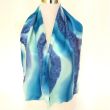 Men's Hand-Painted Blue Silk Handkerchief: Elegant Satin Tie 5