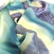 Men's Hand-Painted Blue Silk Handkerchief: Elegant Satin Tie 7